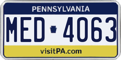PA license plate MED4063
