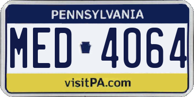 PA license plate MED4064
