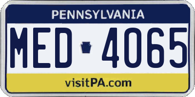 PA license plate MED4065