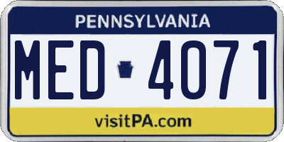 PA license plate MED4071