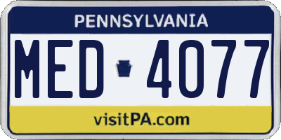 PA license plate MED4077