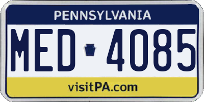 PA license plate MED4085