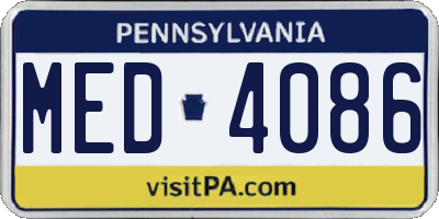 PA license plate MED4086