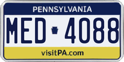 PA license plate MED4088