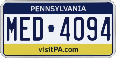 PA license plate MED4094