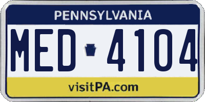 PA license plate MED4104