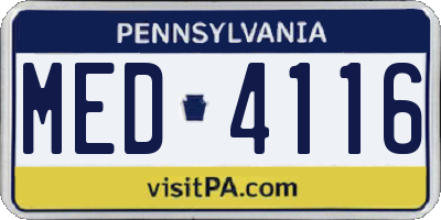 PA license plate MED4116