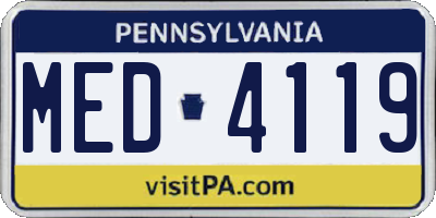 PA license plate MED4119
