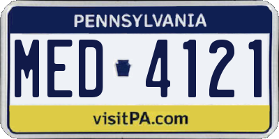 PA license plate MED4121