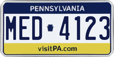 PA license plate MED4123
