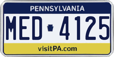 PA license plate MED4125