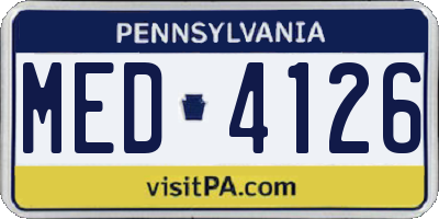 PA license plate MED4126