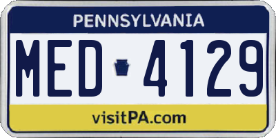 PA license plate MED4129
