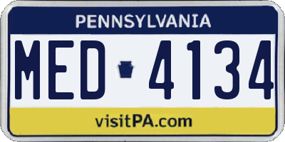PA license plate MED4134