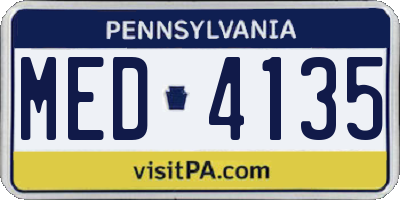 PA license plate MED4135