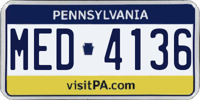 PA license plate MED4136