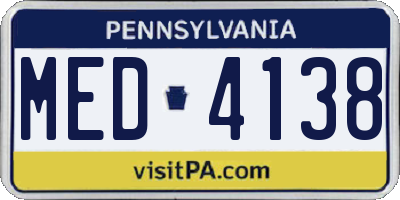 PA license plate MED4138