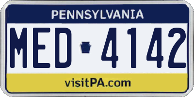 PA license plate MED4142