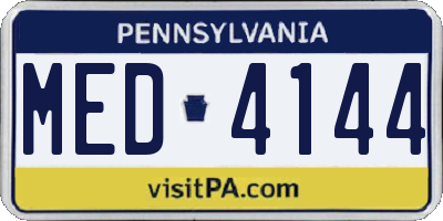 PA license plate MED4144