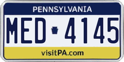 PA license plate MED4145