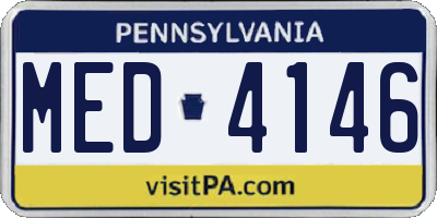 PA license plate MED4146
