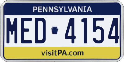 PA license plate MED4154