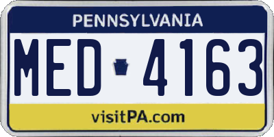 PA license plate MED4163