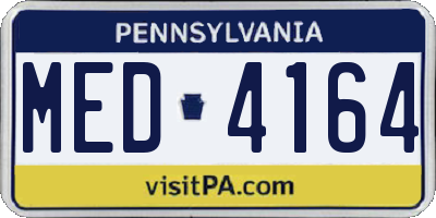 PA license plate MED4164