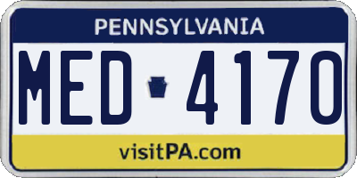 PA license plate MED4170
