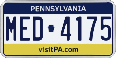 PA license plate MED4175