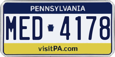 PA license plate MED4178