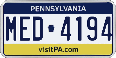 PA license plate MED4194
