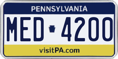 PA license plate MED4200