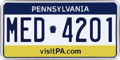 PA license plate MED4201