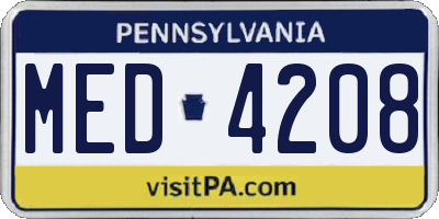 PA license plate MED4208