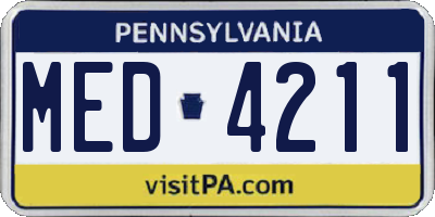 PA license plate MED4211