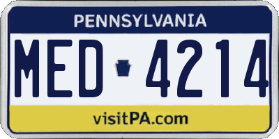PA license plate MED4214