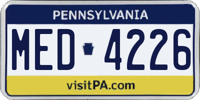 PA license plate MED4226