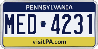 PA license plate MED4231