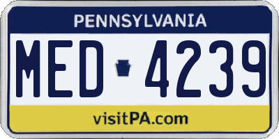 PA license plate MED4239