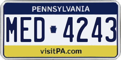 PA license plate MED4243