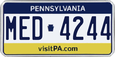 PA license plate MED4244