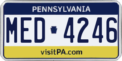 PA license plate MED4246