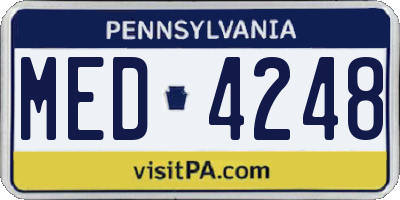 PA license plate MED4248