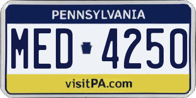 PA license plate MED4250
