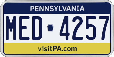 PA license plate MED4257