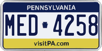PA license plate MED4258