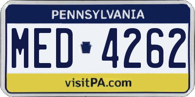 PA license plate MED4262