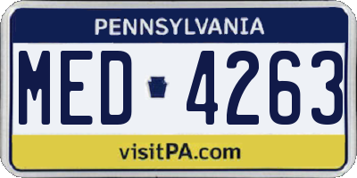 PA license plate MED4263