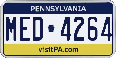 PA license plate MED4264
